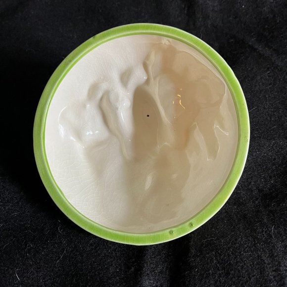 Vintage Holland Mold Co Chartreuse (Green)  “Bunnies In The Cabbage” Bowl w/Lid - Picture 6 of 9